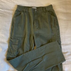 PacSun Women's Straight Leg Jeans in Olive Green